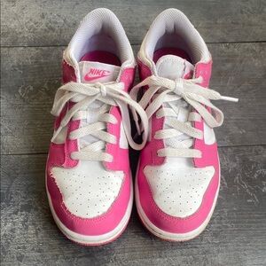 Nike Pink and White Low-Top Sneakers